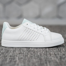 SHELOVET Vita skor med mockaskär 2