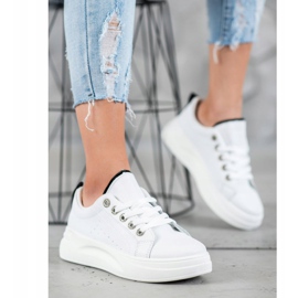 SHELOVET Trendiga sneakers på plattformen vit 1