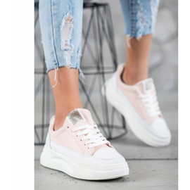 SHELOVET Sneakers på modeplattformen vit rosa 2