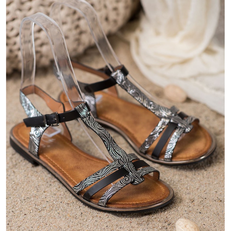 Small Swan Eleganta sandaler svart grå 1