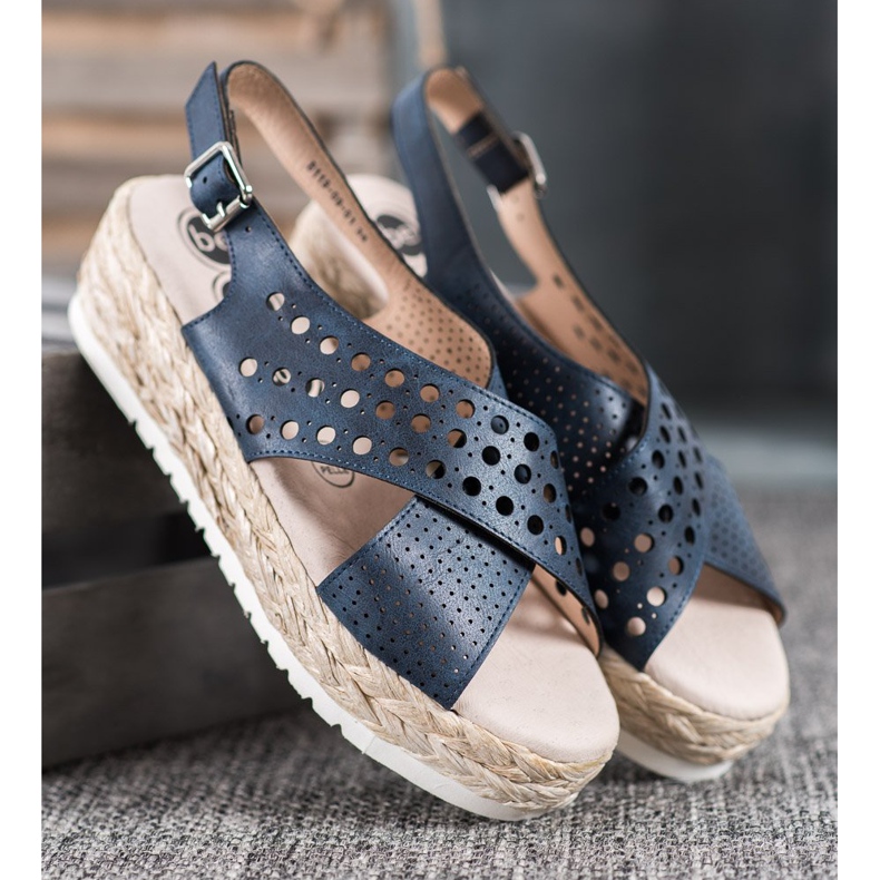 SHELOVET Espadrilles sandaler blå 2