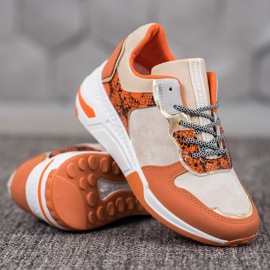 SHELOVET Snake Print Sneakers orange mångfärgad 1