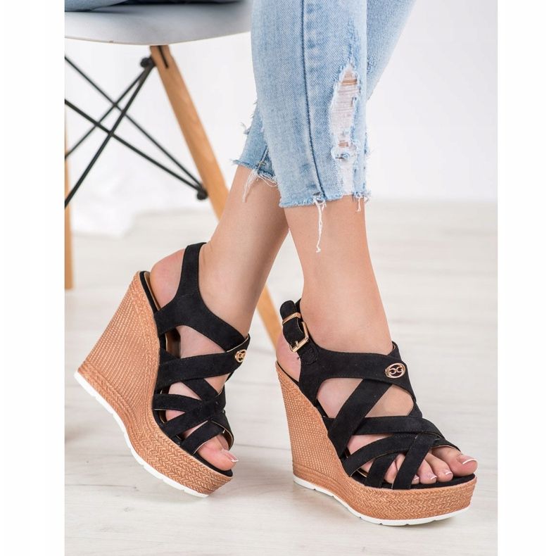 Comer Fashion Wedge Sandaler svart 2
