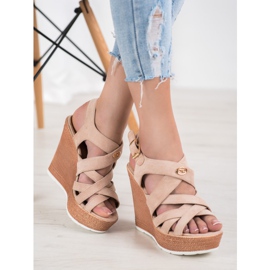 Comer Fashion Wedge Sandaler beige 1