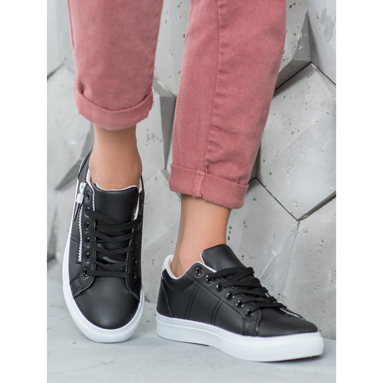 SHELOVET Svarta sneakers med dragkedja 2