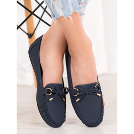 Diamantique Marinblå ekoläder-loafers 2