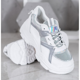 Sweet Shoes Knutna sneakers vit grå 2