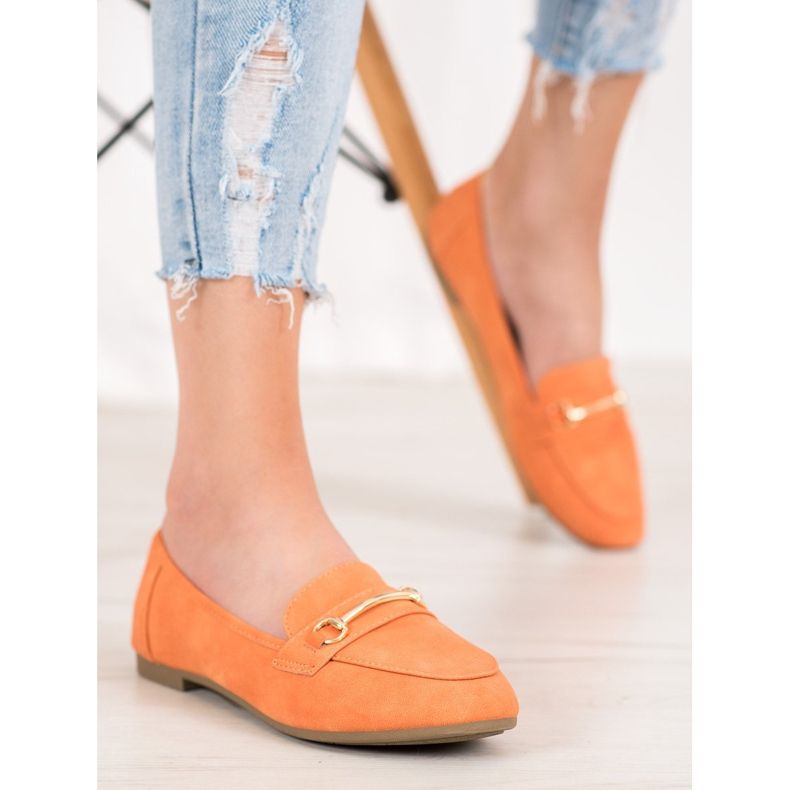 Nio Nio Eleganta loafers med ekoläder orange 1