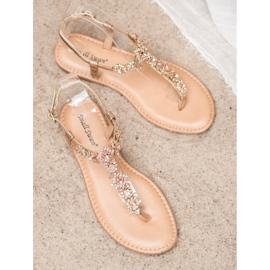 Small Swan Sandaler med flip-flops med kubisk zirkoniumoxid gul 2