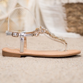 Small Swan Sandaler med flip-flops med kubisk zirkoniumoxid grå 2