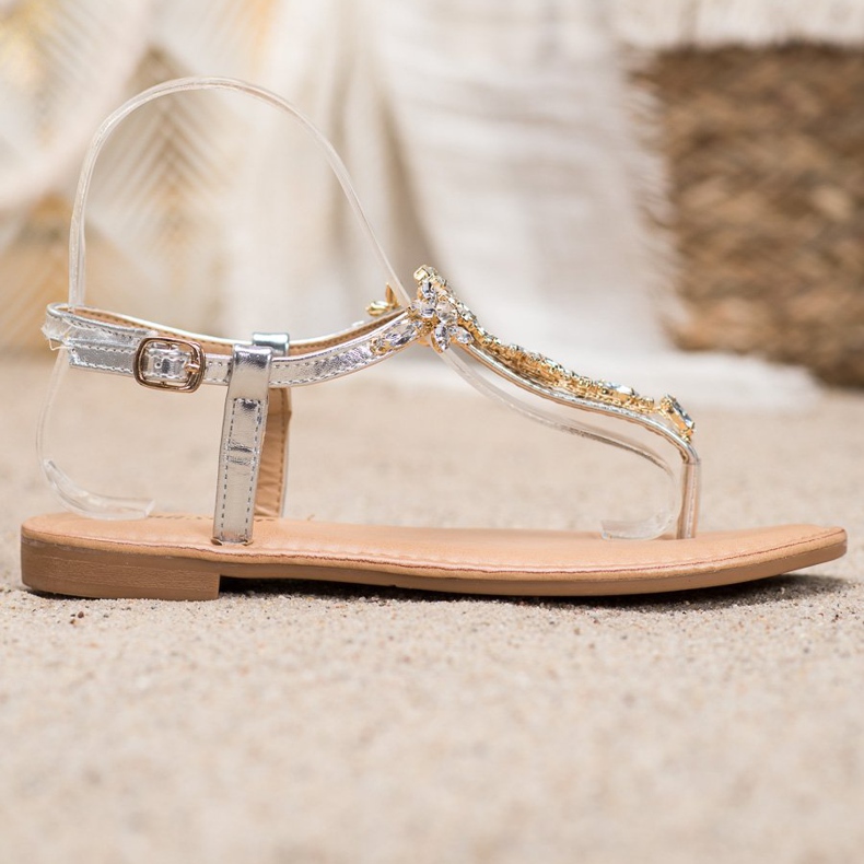 Small Swan Eleganta sandaler med cubic zirconia grå 2