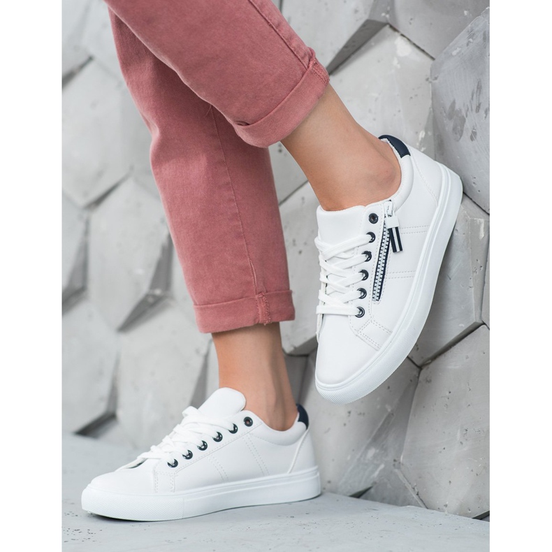 SHELOVET Vita sneakers med dragkedja 1