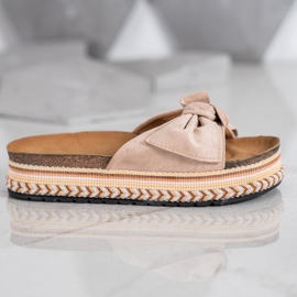 SHELOVET Trendiga tofflor på plattformen brun 2