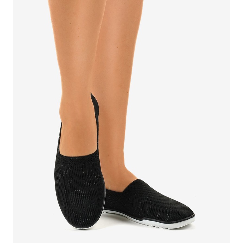Svarta GF-HJS12-1 Lycra Slip-On Sneakers 2
