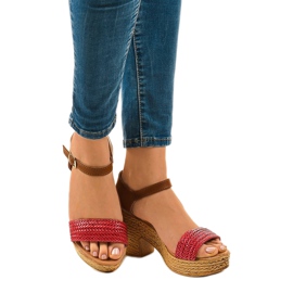 Röda högklackade sandaler 150-614 1