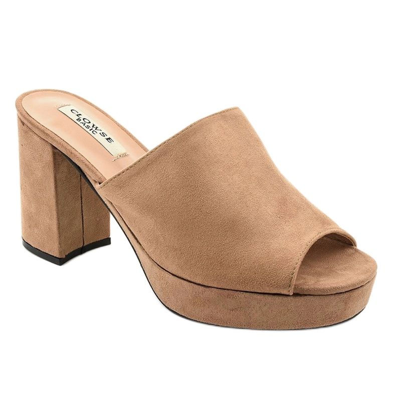 Tofflor i kaki i mocka 9R17 beige 1