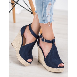 SHELOVET Sandaler med kilklack blå 2