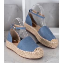 SHELOVET Espadrilles med spänne blå 2