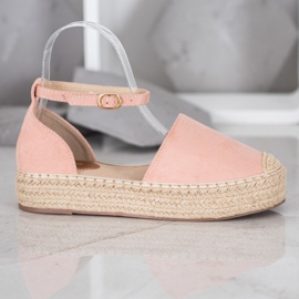 SHELOVET Espadrilles med spänne rosa 2