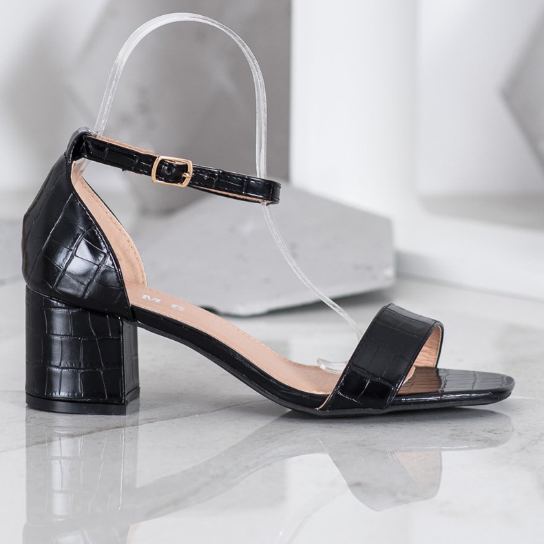 SHELOVET Casual sandaler på en bar svart 2