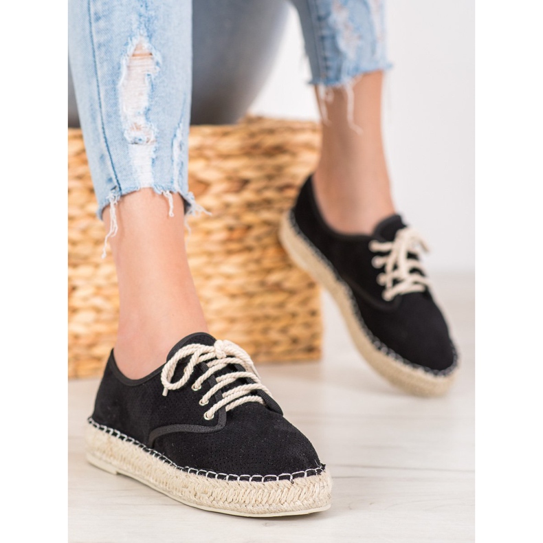 SHELOVET Mocka Espadrilles svart 1