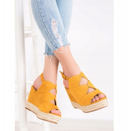 Small Swan Fashion Wedge Sandaler gul 1