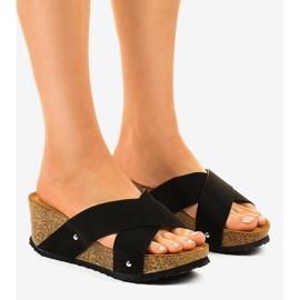 Svarta GU53 tofflor på kilen 1