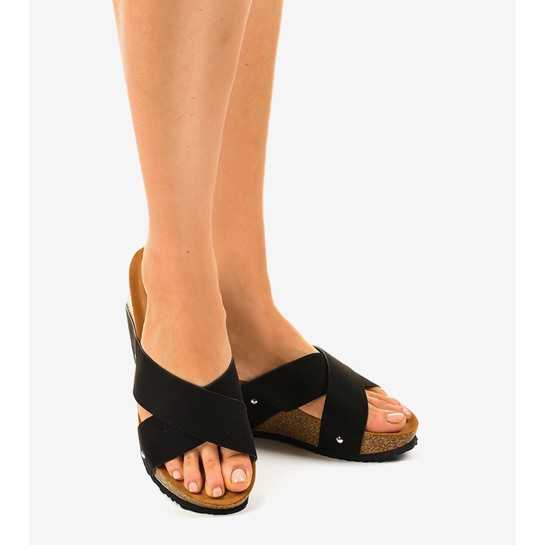 Svarta GU53 tofflor på kilen 2