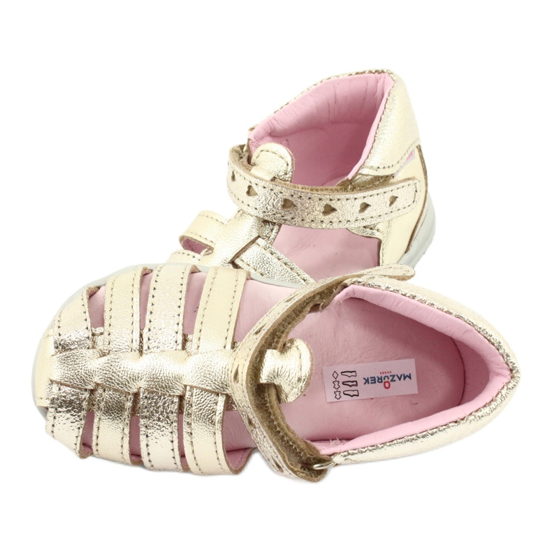 Sandaler i läder av Mazurek 245 guld gyllene 4