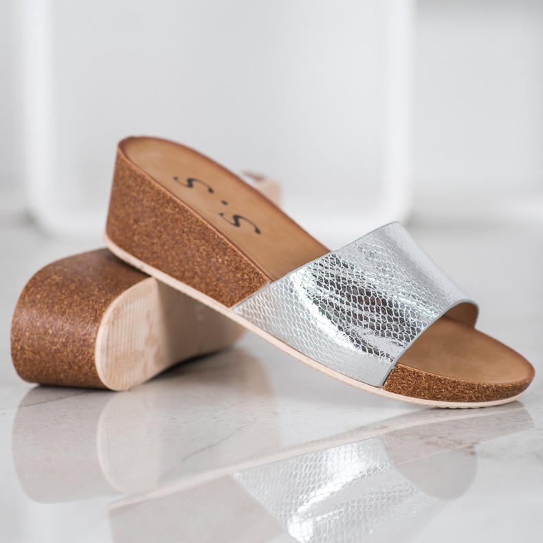 Small Swan Eco Leather Tofflor grå 1