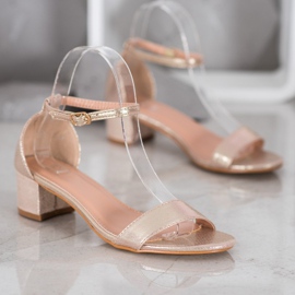 Small Swan Glänsande ekolädersandaler gul 2