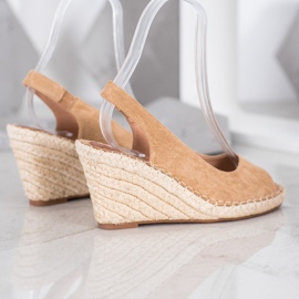 Small Swan Bruna sandaler på en hög kil 2