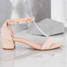 Small Swan Lågklackade sandaler brun 2