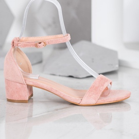 Small Swan Lågklackade sandaler rosa 2