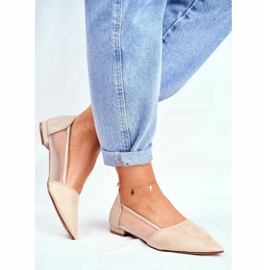 EVE Ballerinor för kvinnor med Beige -känsla i mocka 1