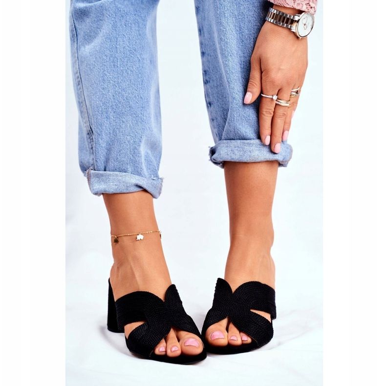 S.Barski Dam Tofflor På Häl Slip Svart Gäst 1