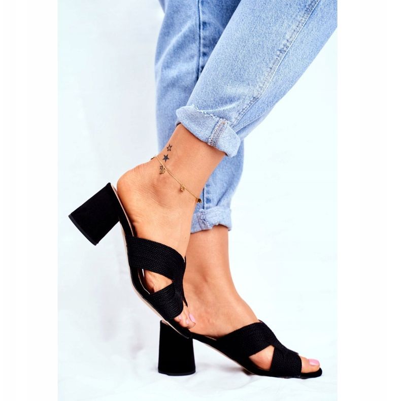 S.Barski Dam Tofflor På Häl Slip Svart Gäst 2