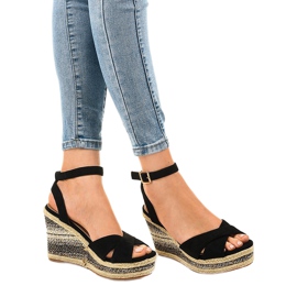 Svarta kile sandaler espadrilles 150-613 1