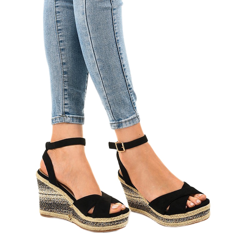 Svarta kile sandaler espadrilles 150-613 1