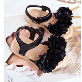 FRROCK Barnsandaler med kardborre glödande svart Milena 1