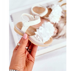 FRROCK Barnsandaler med kardborre glödande vit Milena 1