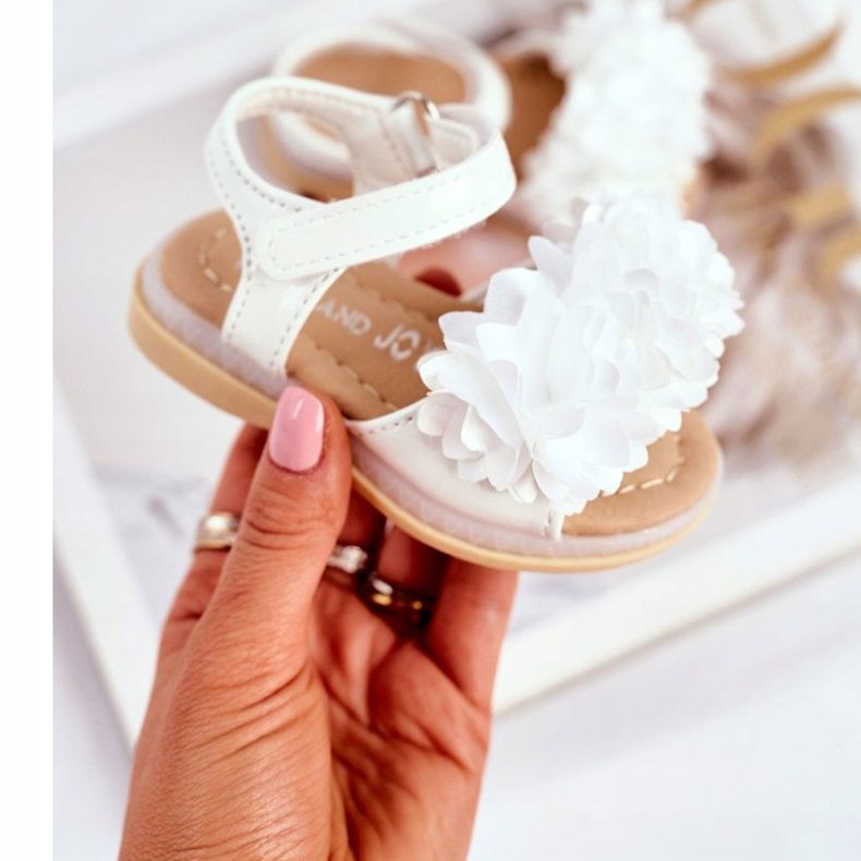 FRROCK Barnsandaler med kardborre glödande vit Milena 2