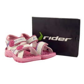 Rider Pink-White Children's Sandals för kardborrband 80608 rosa vit 5