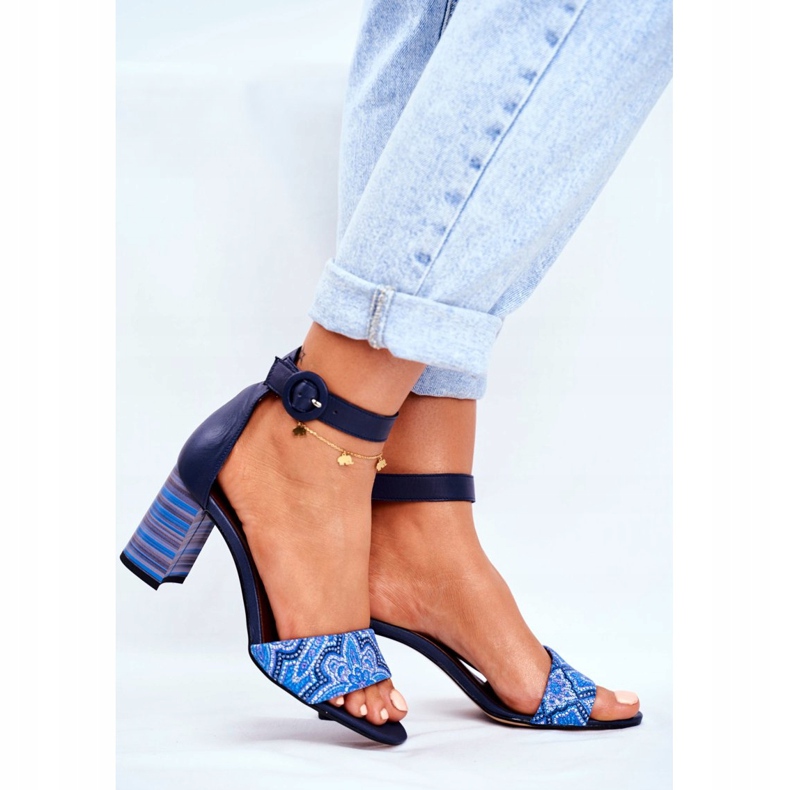 Kvinnors sandaler Maciejka Läder Marinblått 04235-17 / 00-5 2