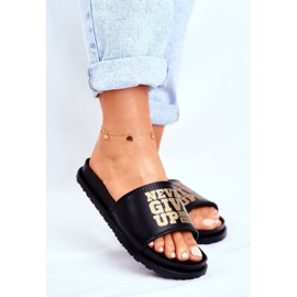 ADY Dam Tofflor Never Give Up2 Guld Svart 1