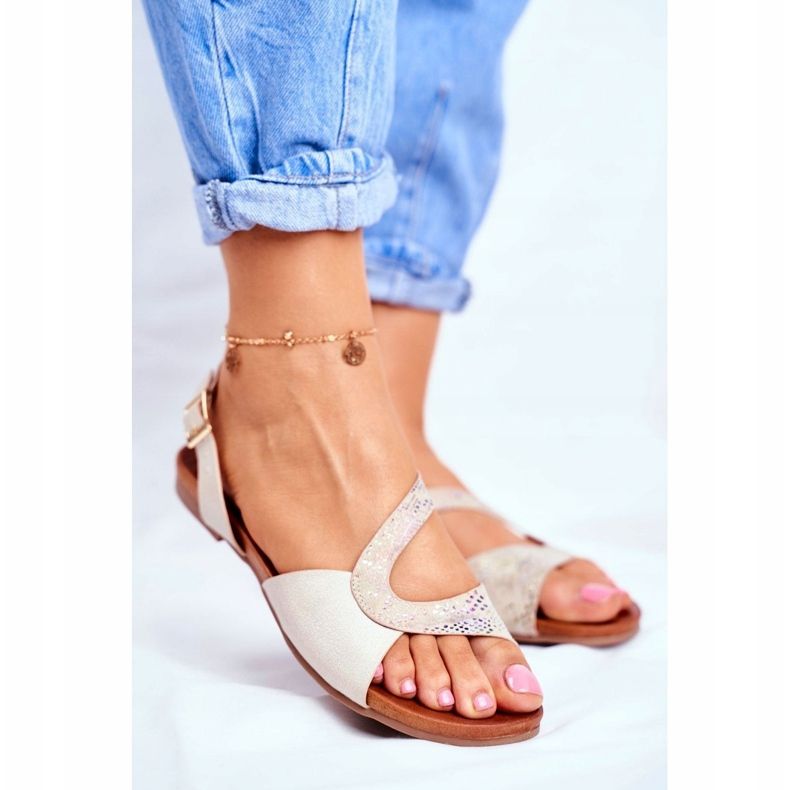 S.Barski Sandaler för kvinnor Flat Beige Barski Strongby 1