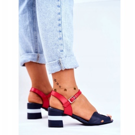 Kvinnors sandaler Maciejka Läder Marinblått 04120-17 / 00-5 2