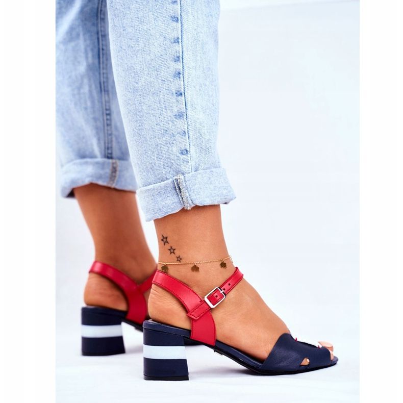 Kvinnors sandaler Maciejka Läder Marinblått 04120-17 / 00-5 2