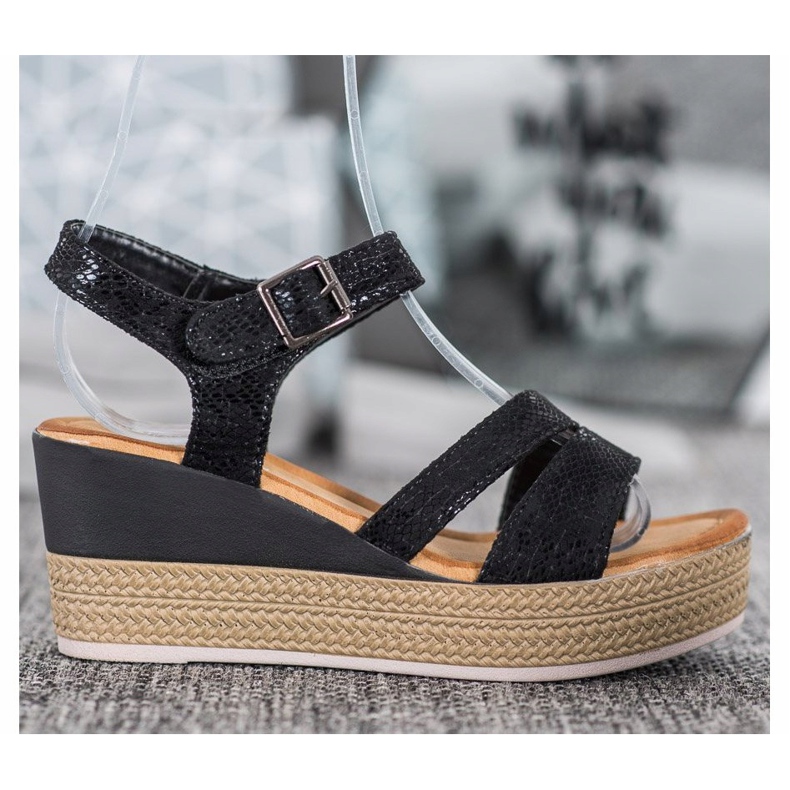 Sea Elves Bekväma sandaler svart 2