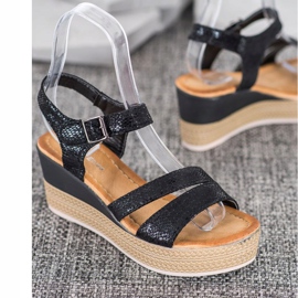 Sea Elves Bekväma sandaler svart 1